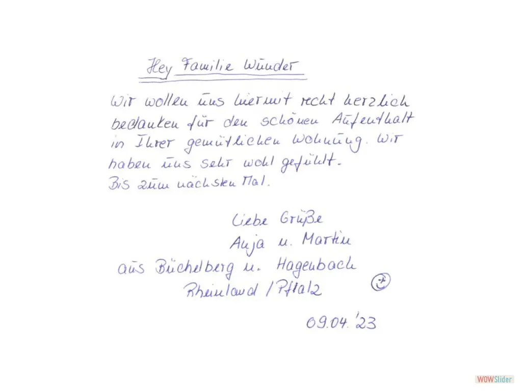auszug aus vielen gästebüchern